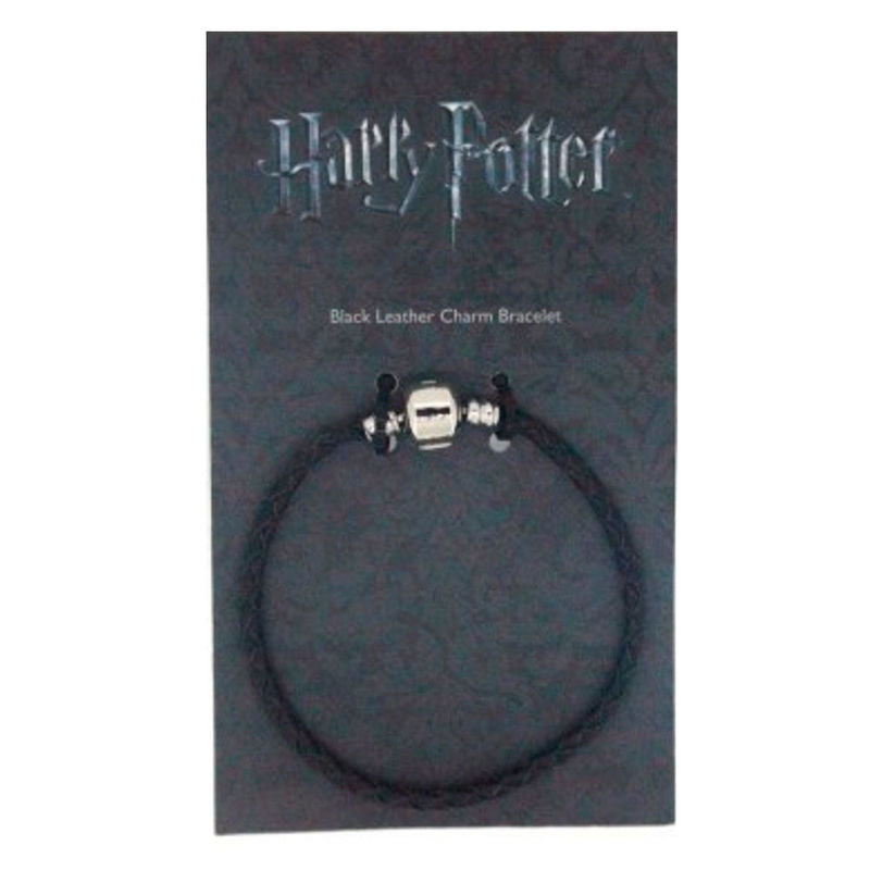 Pulsera de cuero negro con dije de Harry Potter