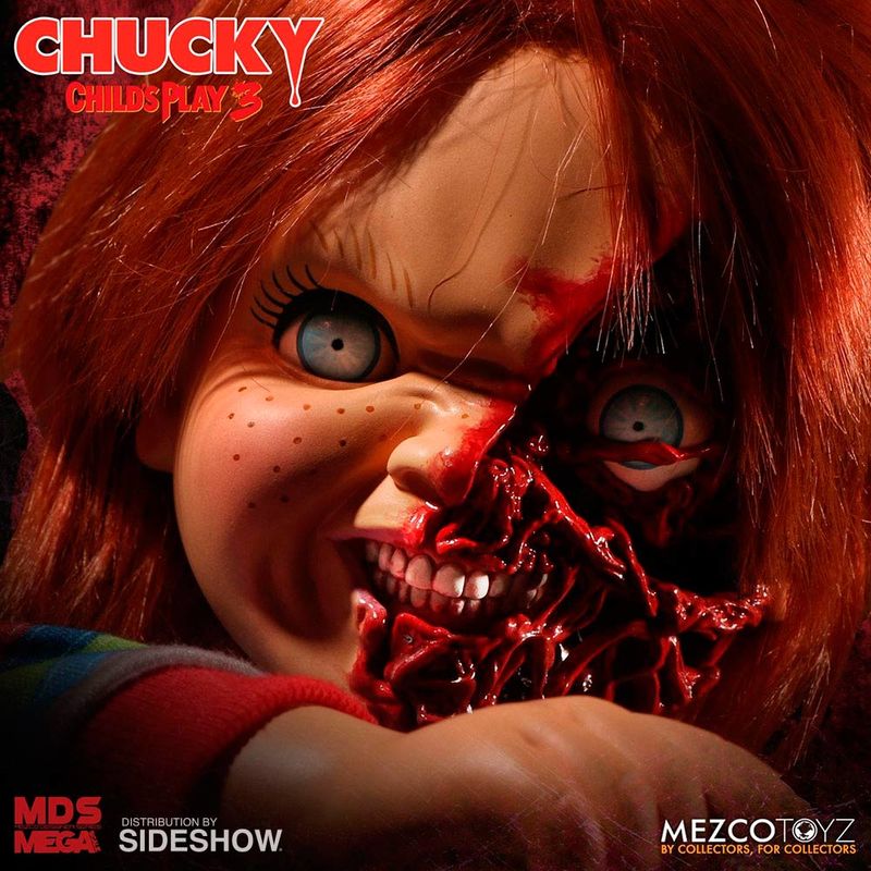 Chucky Childs Play 3 Chucky Pizza Face figura falante 38 cm - MerchVillain