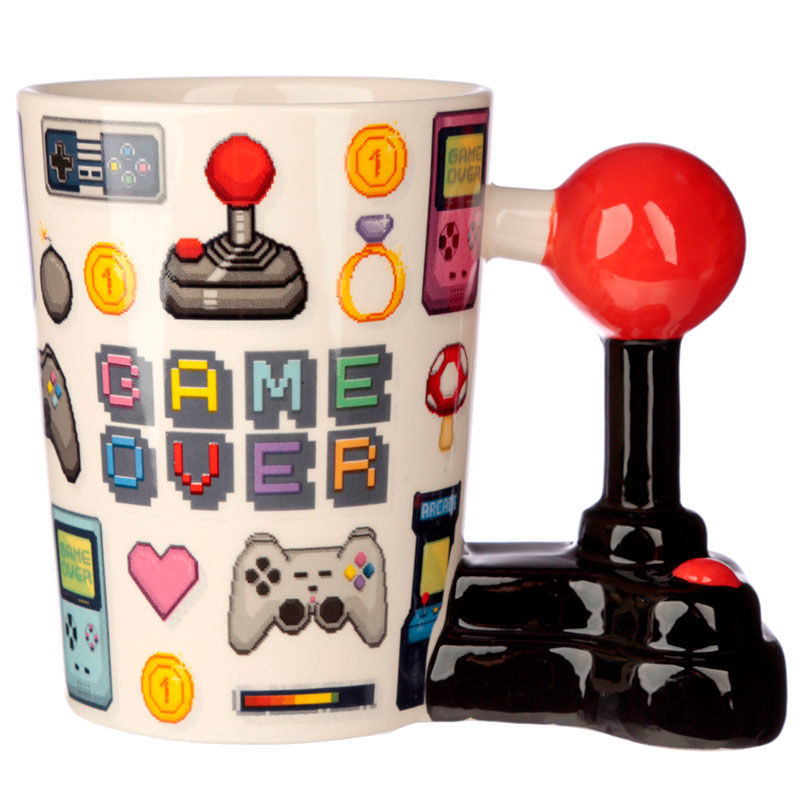 Taza 3D Pixel Joystick – Game Over (11 × 14,5 × 8,5 cm)