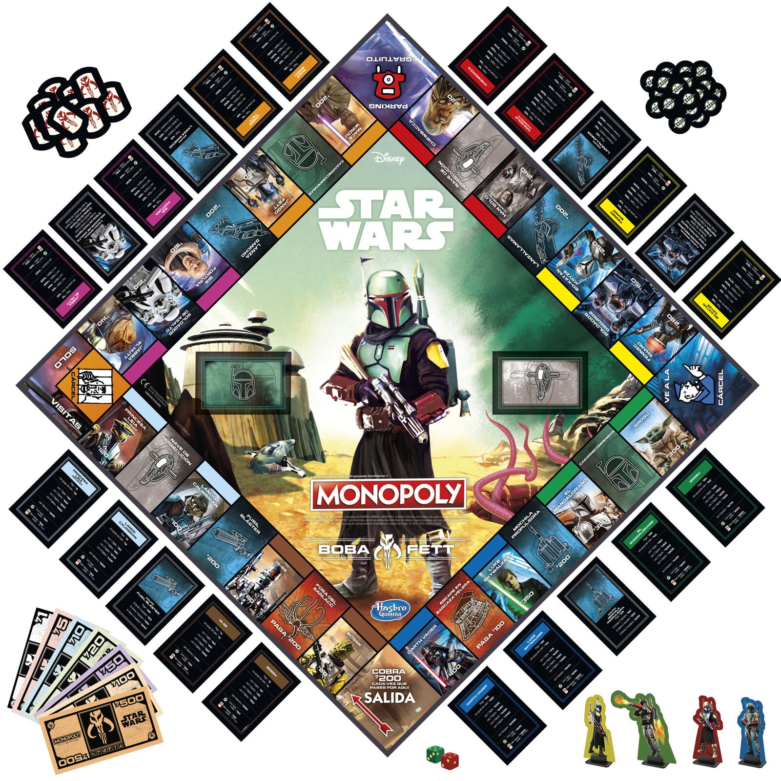 Jogo espanhol Star Wars Boba Fett Monopoly - MerchVillain
