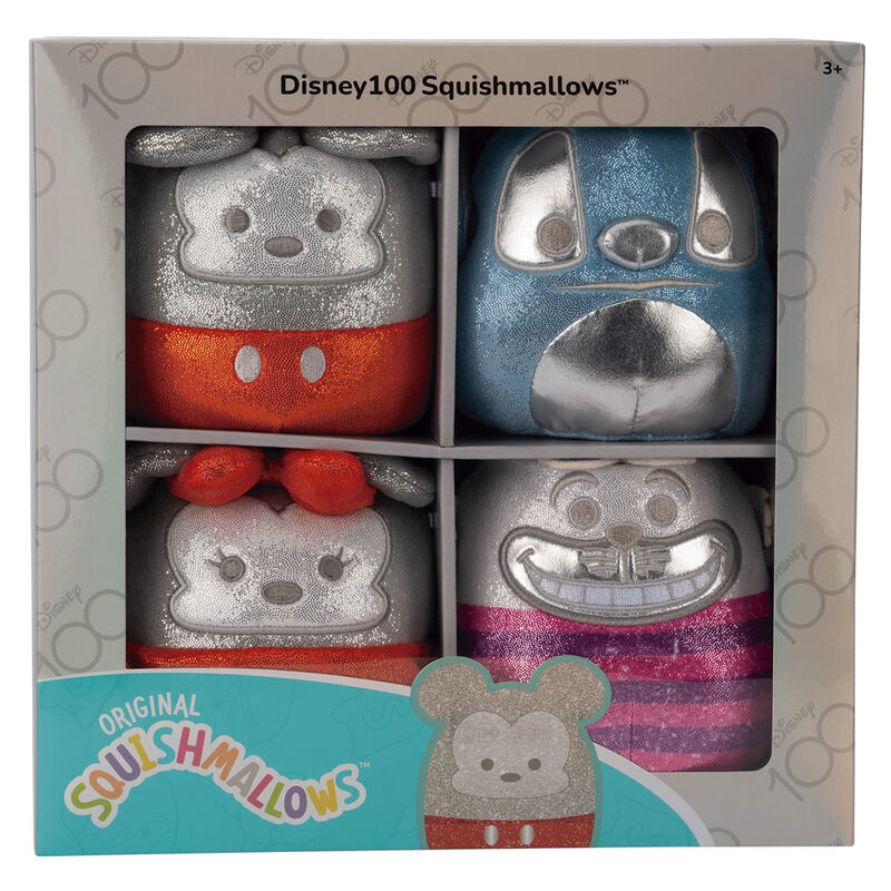 Set de Squishmallows Disney 100 Years: 4 piezas (12 cm cada una)