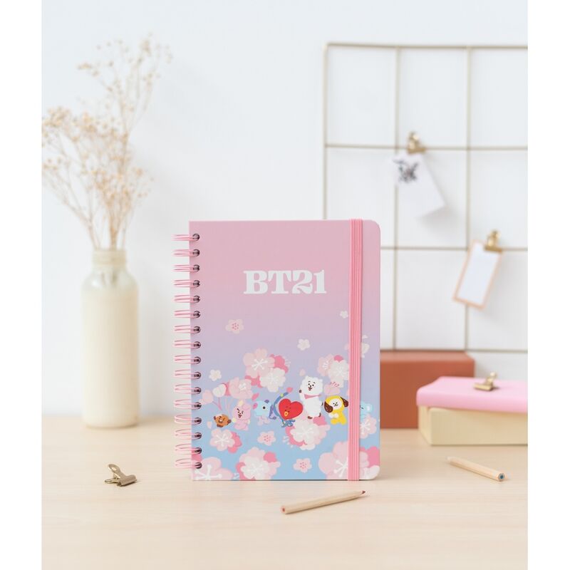 Caderno A5 - BT21 Sakura - MerchVillain