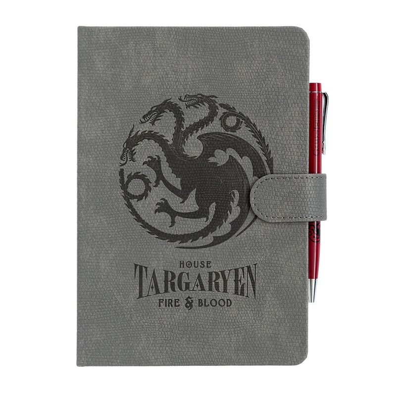 Caderno premium A5 Targaryen de Game of Thrones + caneta - MerchVillain