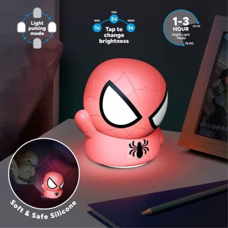 Luz de Silicone 3D Recarregável Marvel Spider‑Man