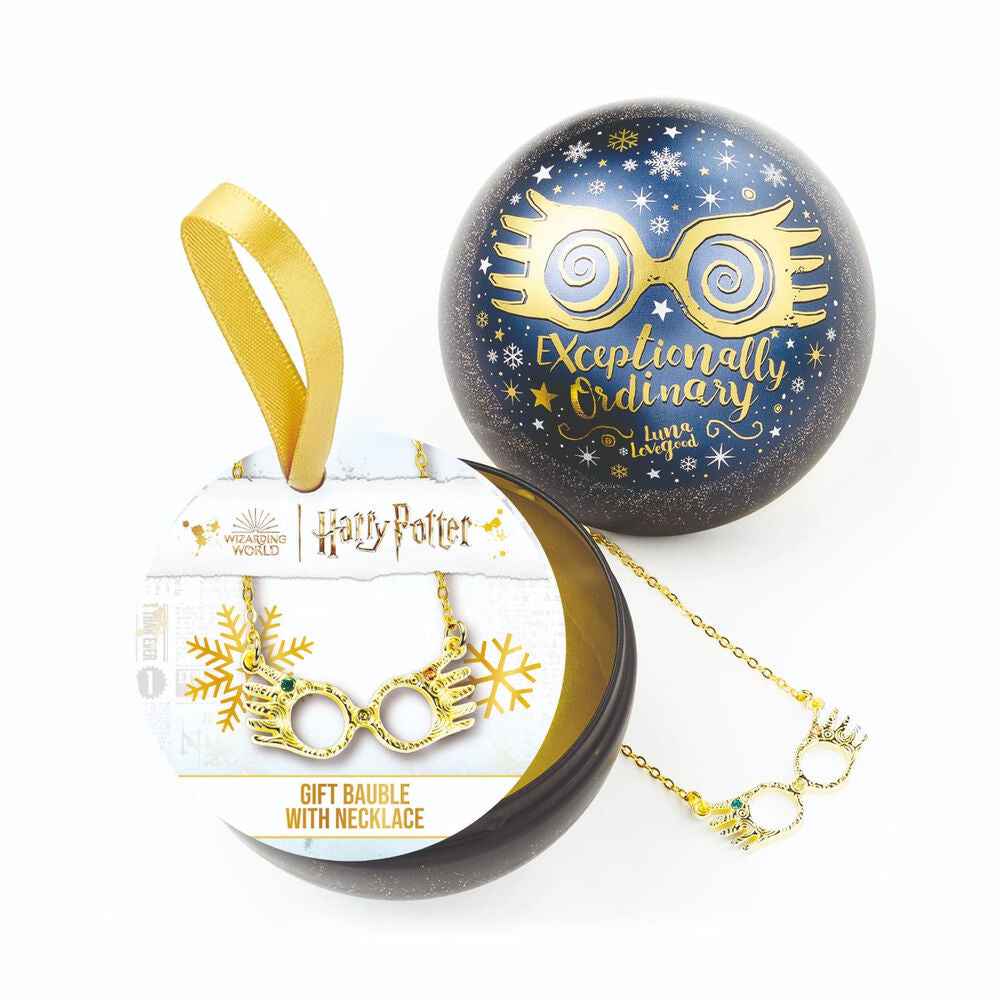 Colar de óculos Luna Lovegood de Harry Potter + bola de Natal