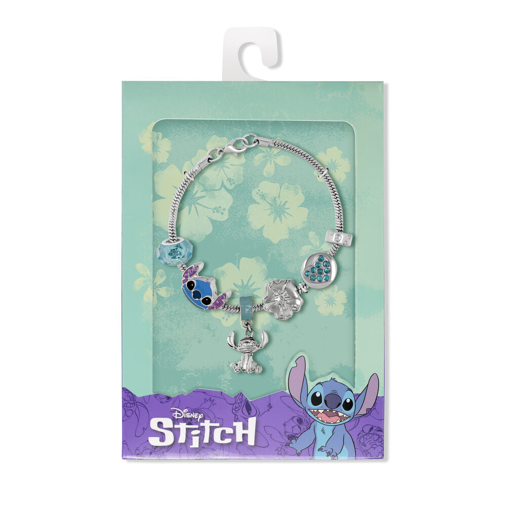 Pulseira de berloques Disney Stitch prata - MerchVillain