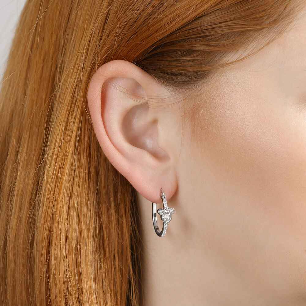 Brincos Disney Minnie Hoop prateados