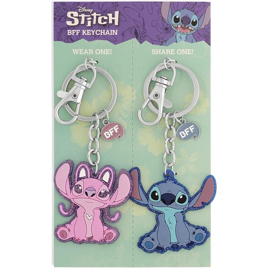 Juego de llaveros de Ángel y Stitch – Disney
