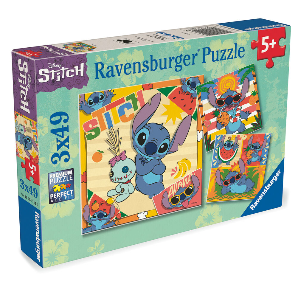 Pack de 3 Puzzles de Stitch – Disney (3x49 piezas)