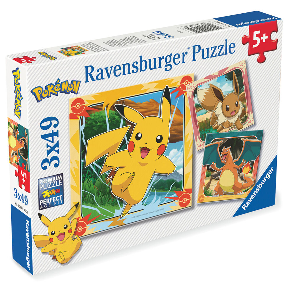 Rompecabezas de 3x49 piezas – Pokémon (21x21 cm)