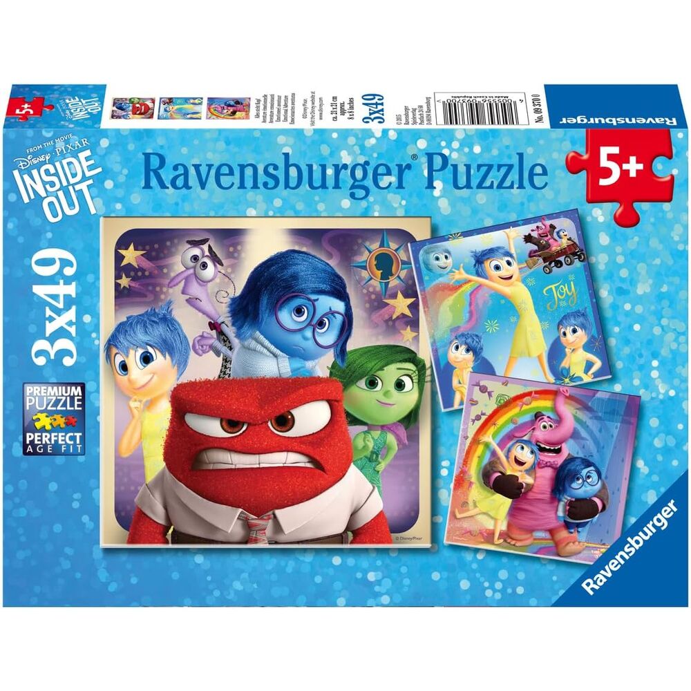 Pack 3 Puzzles Pixar Intensa-Mente - Disney