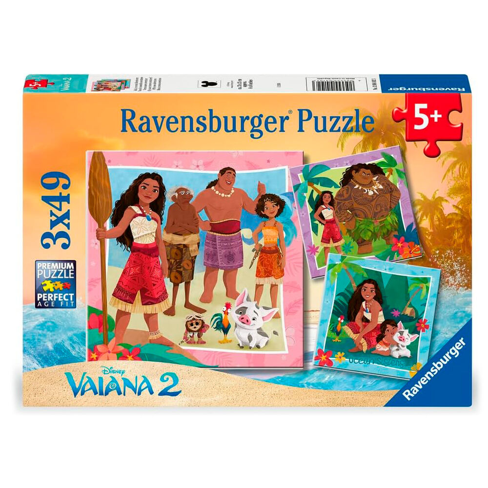 Pack de 3 rompecabezas Vaiana 2 – Disney