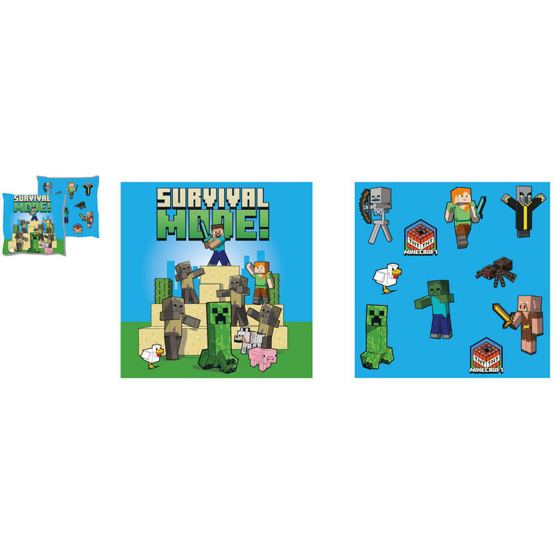 Almofada 3D Modo Supervivencia - Minecraft (38 × 38 cm)