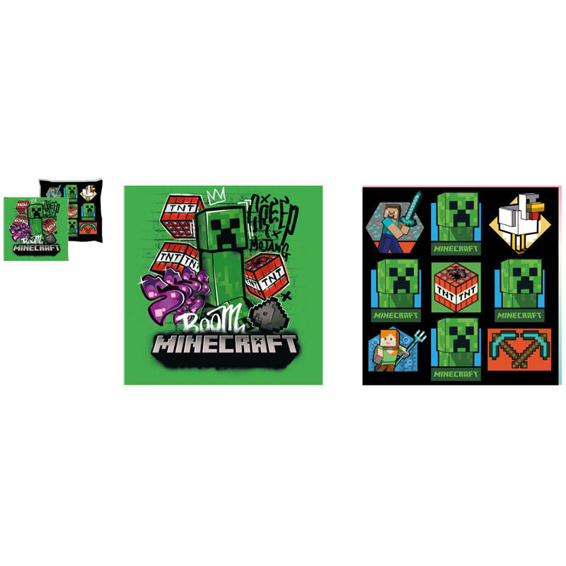 Almofada Creep Boom - Minecraft (38 × 38 cm)