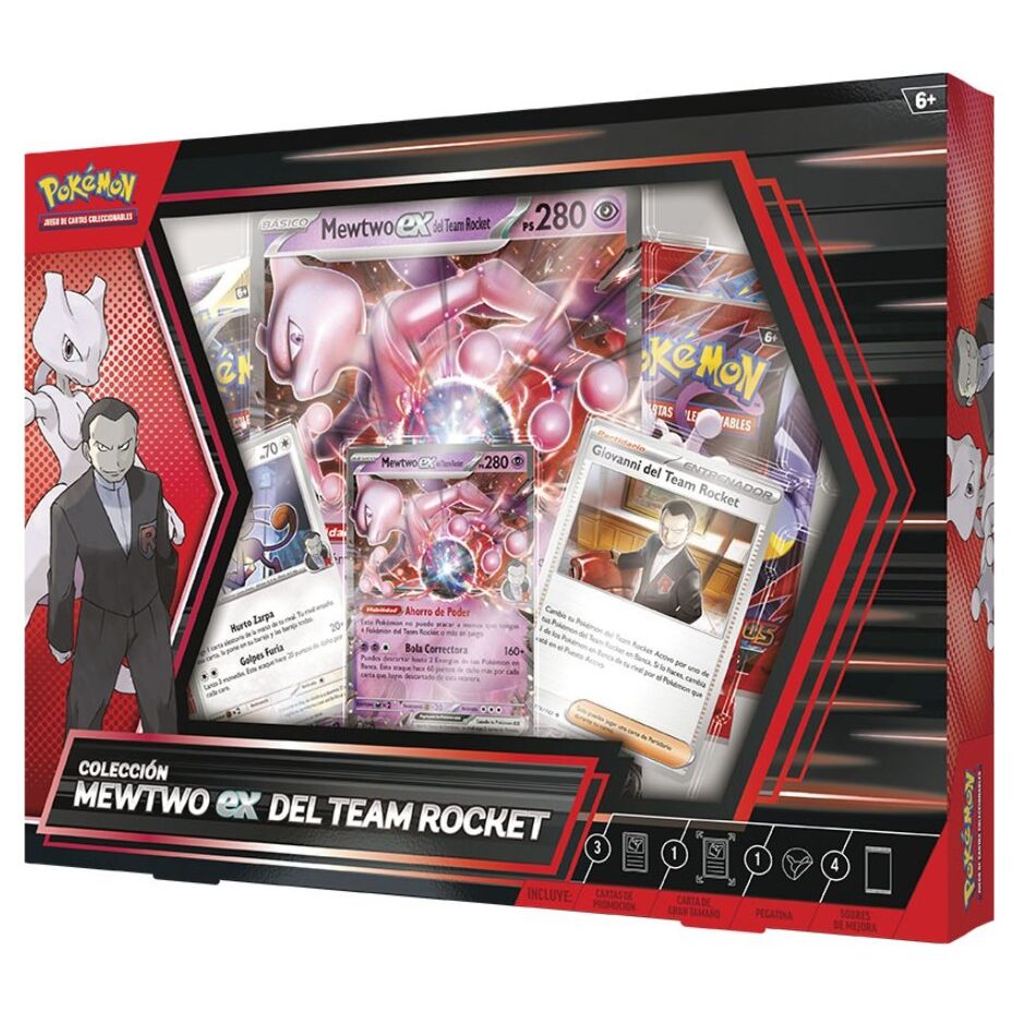 Set de cartas coleccionables Mewtwo EX del Equipo Rocket – Pokémon (Versión en español)
