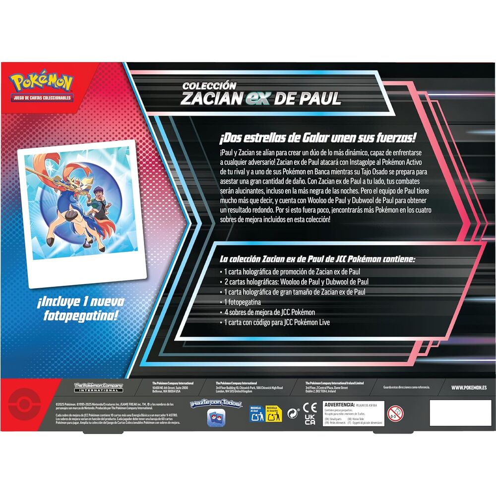 Colección de cartas Zacian EX de Paul – Pokémon (Versión en español)