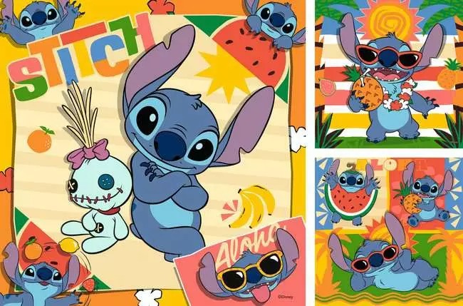 Pack de 3 Puzzles de Stitch – Disney (3x49 piezas)