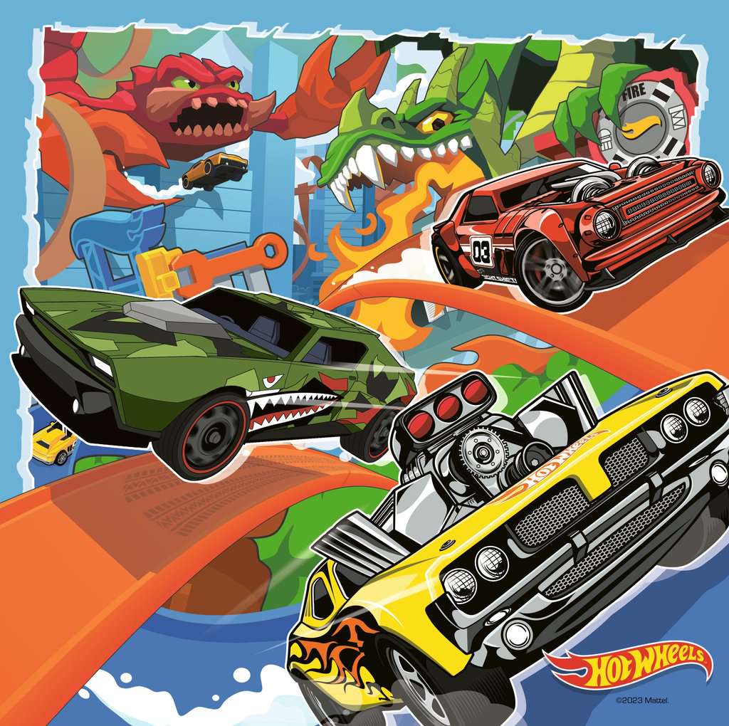 Pack de 3 rompecabezas de 49 piezas – Hot Wheels